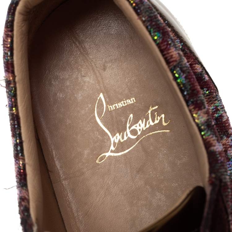 Pre Owned Christian Louboutin Multicolor Suede And Lurex Fabric Gandolastrass Sneakers Size 40