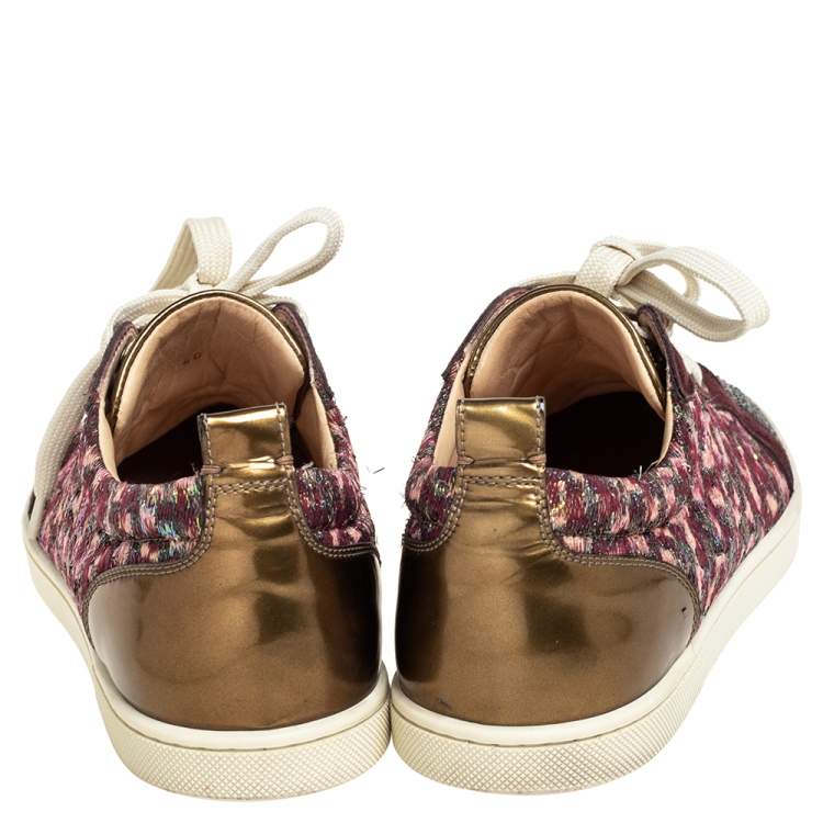 Pre Owned Christian Louboutin Multicolor Suede And Lurex Fabric Gandolastrass Sneakers Size 40