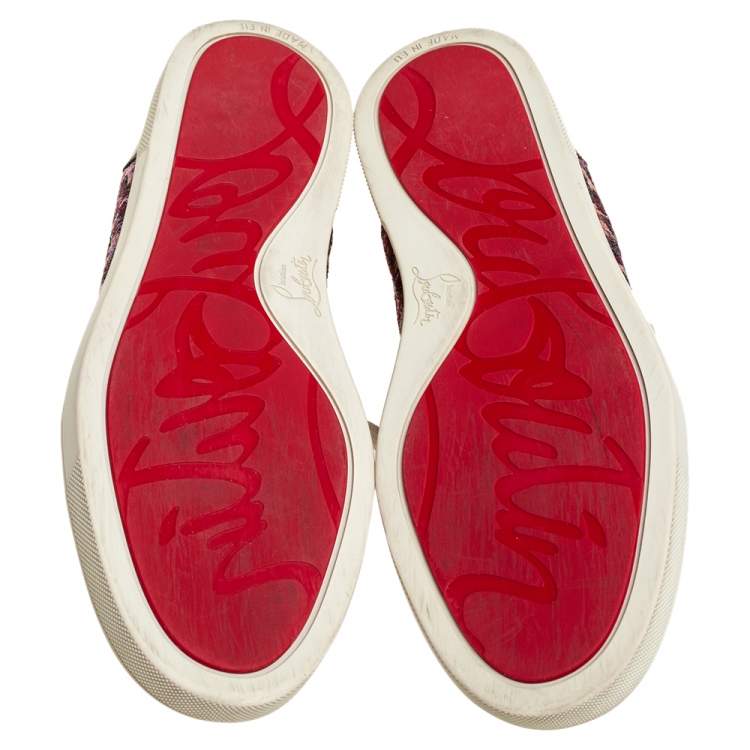 Pre Owned Christian Louboutin Multicolor Suede And Lurex Fabric Gandolastrass Sneakers Size 40