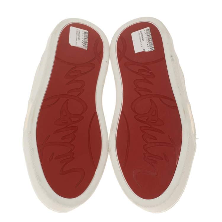 Pre Owned Christian Louboutin Gold Leather Aurelian Donna Sneakers Size 36
