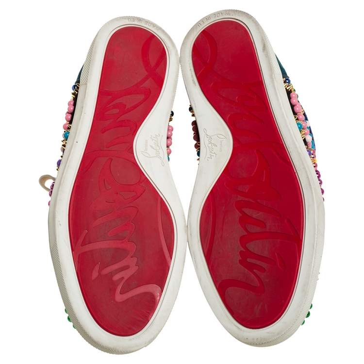 Pre Owned Christian Louboutin Black Suede Sneacandy High Top Sneakers Size 37