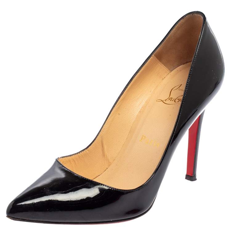 black patent leather pigalle pumps