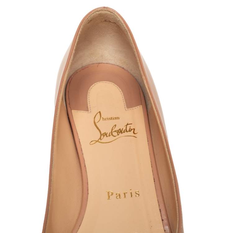 مملوكة مسبقًا Christian Louboutin Nude Patent Leather Goldoflat  Flats Size38