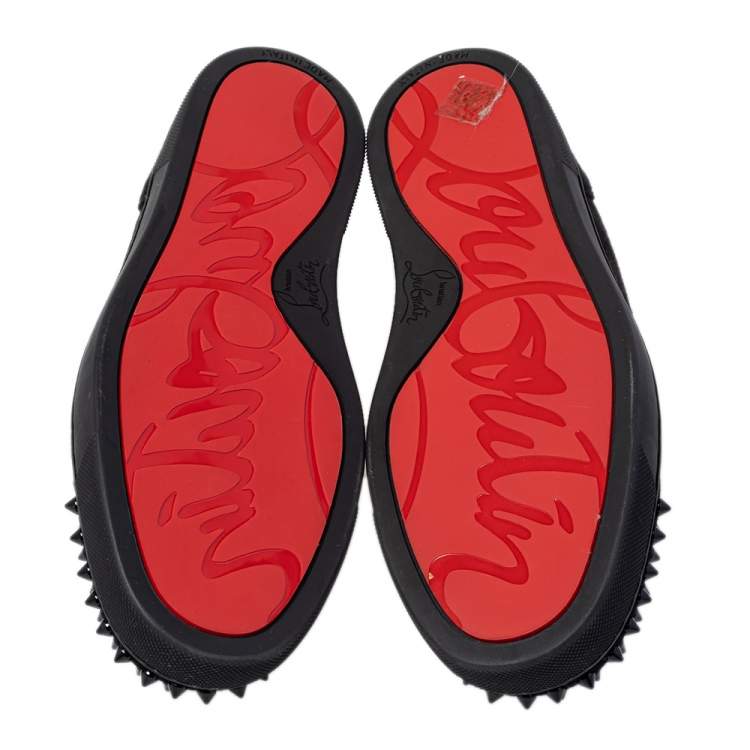 Pre Owned Christian Louboutin Black Suede Orlato Low Top Sneakers Size 40