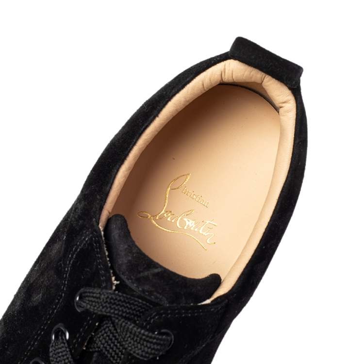 Pre Owned Christian Louboutin Black Suede Orlato Low Top Sneakers Size 40