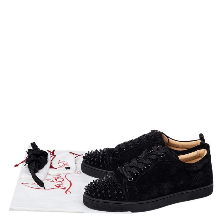 Pre Owned Christian Louboutin Black Suede Orlato Low Top Sneakers Size 40