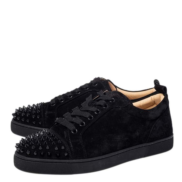 Pre Owned Christian Louboutin Black Suede Orlato Low Top Sneakers Size 40
