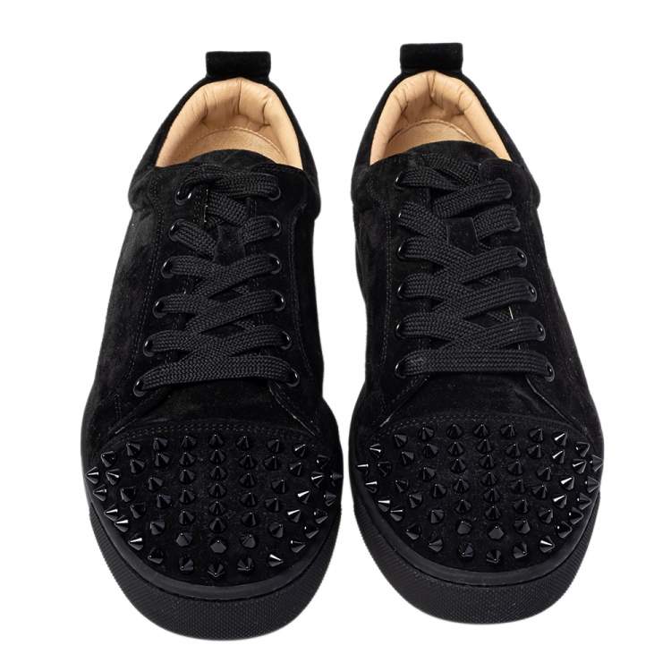 Pre Owned Christian Louboutin Black Suede Orlato Low Top Sneakers Size 40