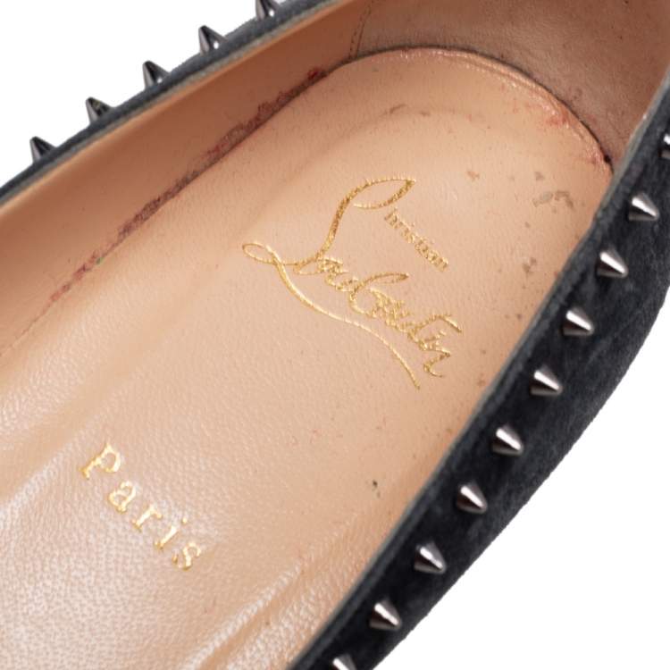 مملوكة مسبقًا Christian Louboutin Grey Suede Anjalina Ballet Flats Size 40.5