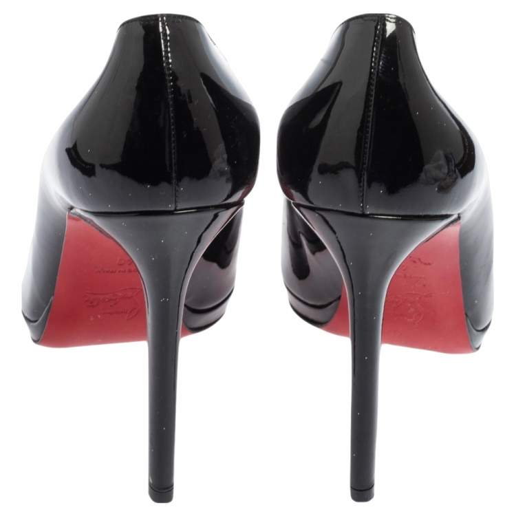 Pre Owned Christian Louboutin Black Patent Leather New Simple Pumps Size 40