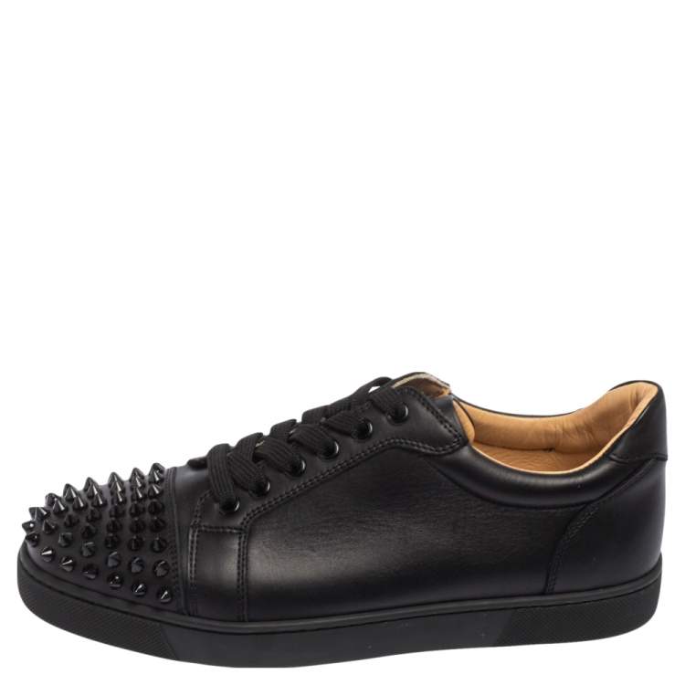 Christian Louboutin Black/Silver Version Louis Junior Spikes Shoes