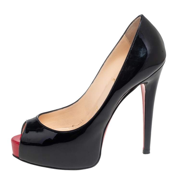 Christian Louboutin Black Patent Leather Very Prive Pumps Size