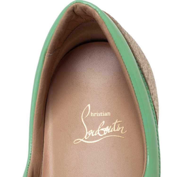 Pre Owned Christian Louboutin Multicolor Floral Printed Fabric, and Patent Leather Tissu Kyoto Flamingirl Low Top Sneakers Size 40