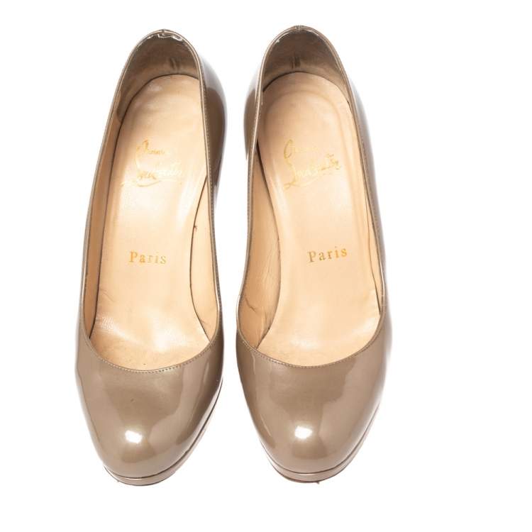 Christian Louboutin Olive Green Patent Leather New Simple Pumps Size 35 ...