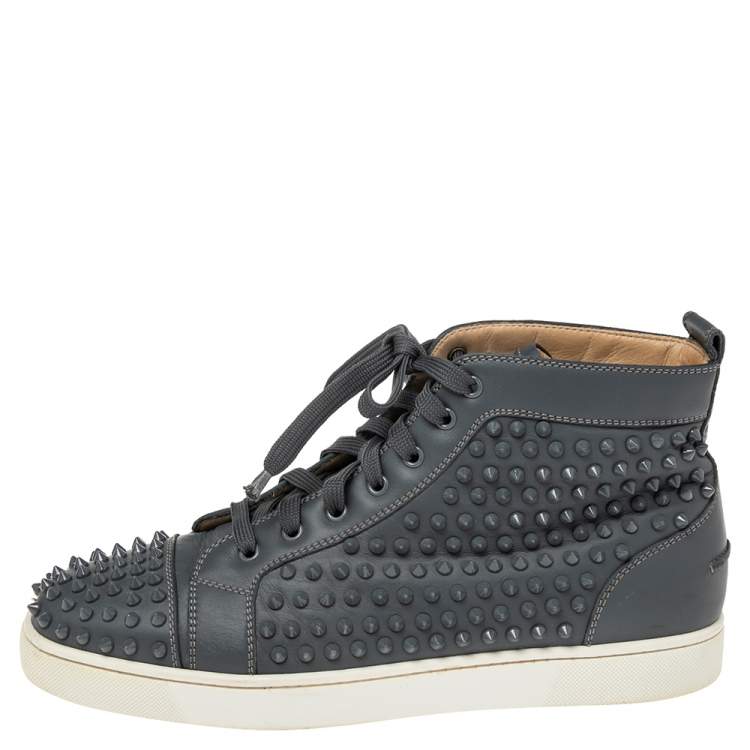 Christian Louboutin Men's Louis Spikes 2 Leather High-top Sneaker