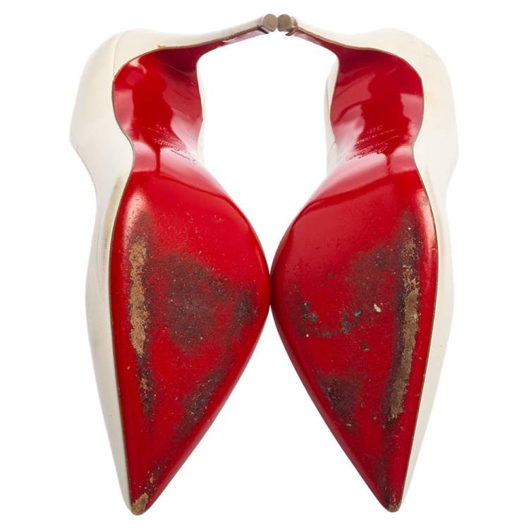Pre Owned Christian Louboutin White Leather So Kate Pumps Size 36