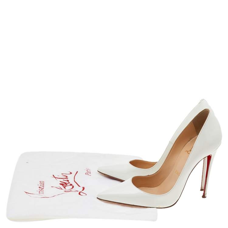 مملوكة مسبقًا Christian Louboutin White Patent Leather So Kate Pumps Size 36