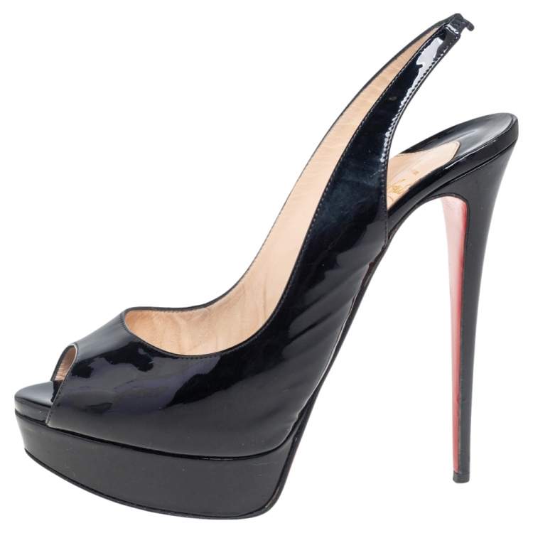 EU37.5 クリスチャン ルブタン ヒール Lady Peep 黒 258A EU37.5 クリスチャン ルブタン ヒール Lady Peep 黒 258A