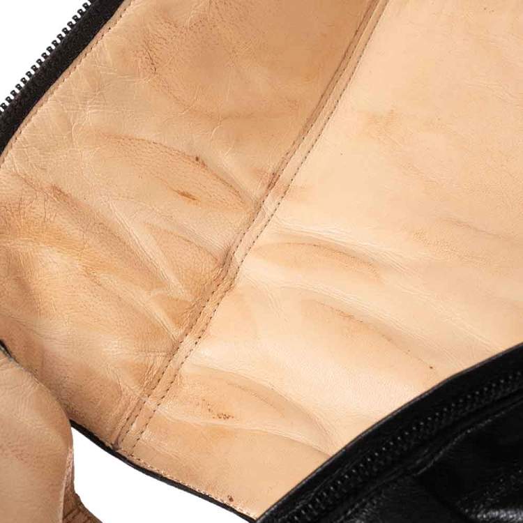 مملوكة مسبقًا Christian Louboutin Black Leather Knee Length Boots Size 37