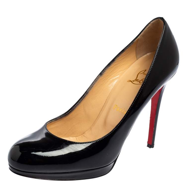 CHRISTIAN LOUBOUTIN #39590 Black Patent Leather Heels (US 7.5 EU