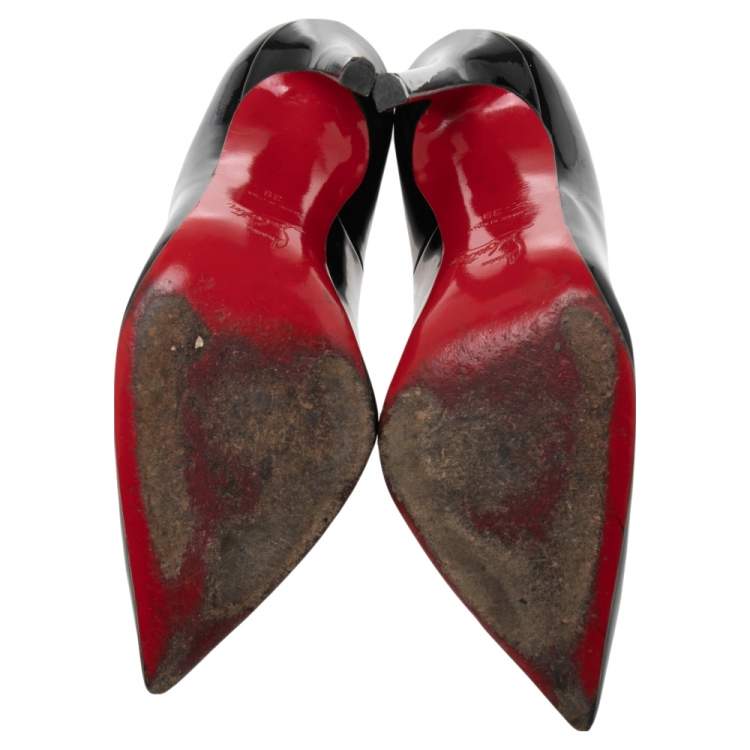 Pre Owned Christian Louboutin Black Patent Leather So Kate Pumps Size 39