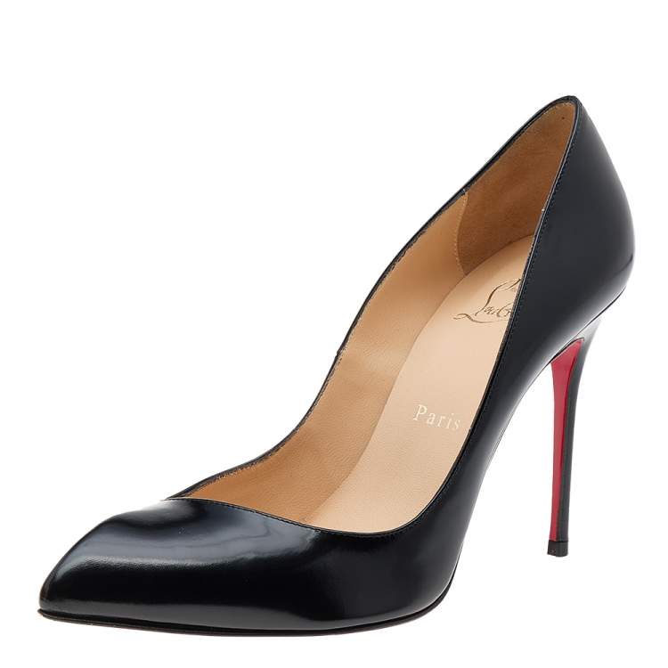 Christian louboutin clearance black leather pumps