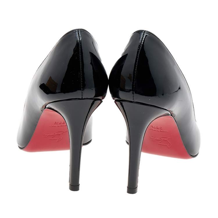 Pre Owned Christian Louboutin Black Patent Leather Fifille Pumps Size 38.5