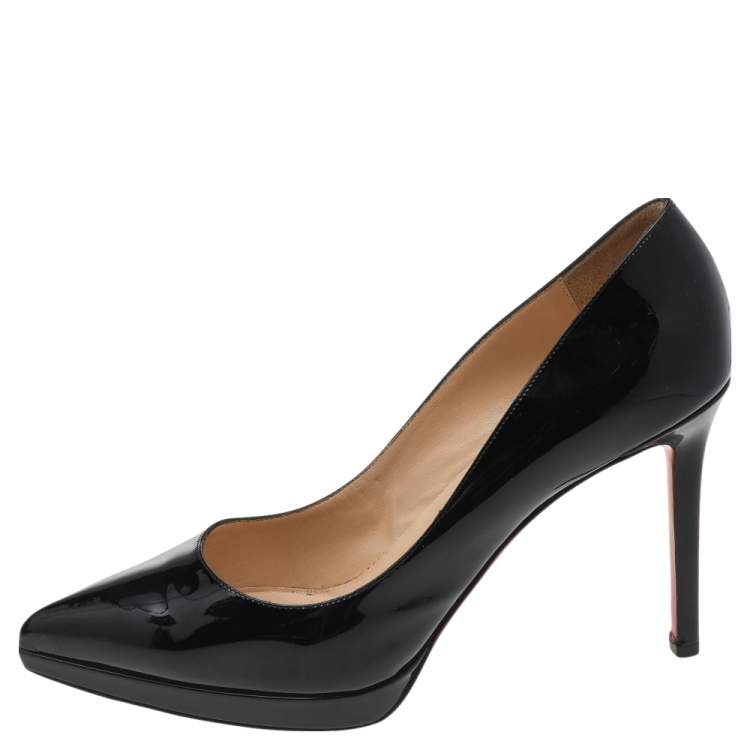 Christian Louboutin Black Patent Leather Pigalle Plato Pumps Size