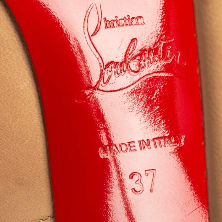 Pre Owned Christian Louboutin Beige Leather Elisa Pumps Size 37