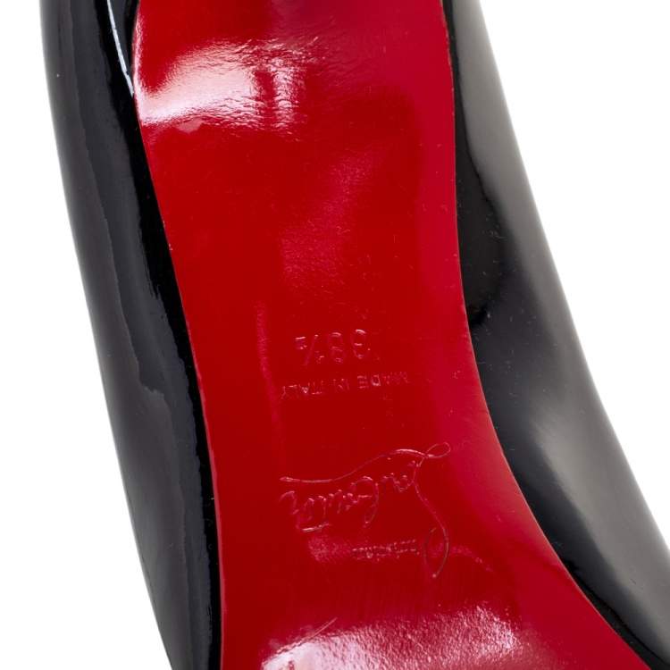 Pre Owned Christian Louboutin Black Patent Leather Pigalle Pumps Size 38.5