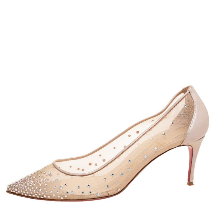 Christian Louboutin Follies Strass Slingback Pumps 70