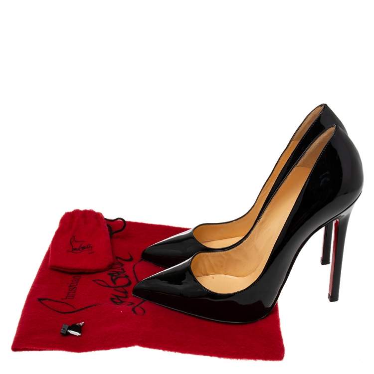 Pre Owned Christian Louboutin Black Patent Leather Pigalle Pumps Size 38.5 