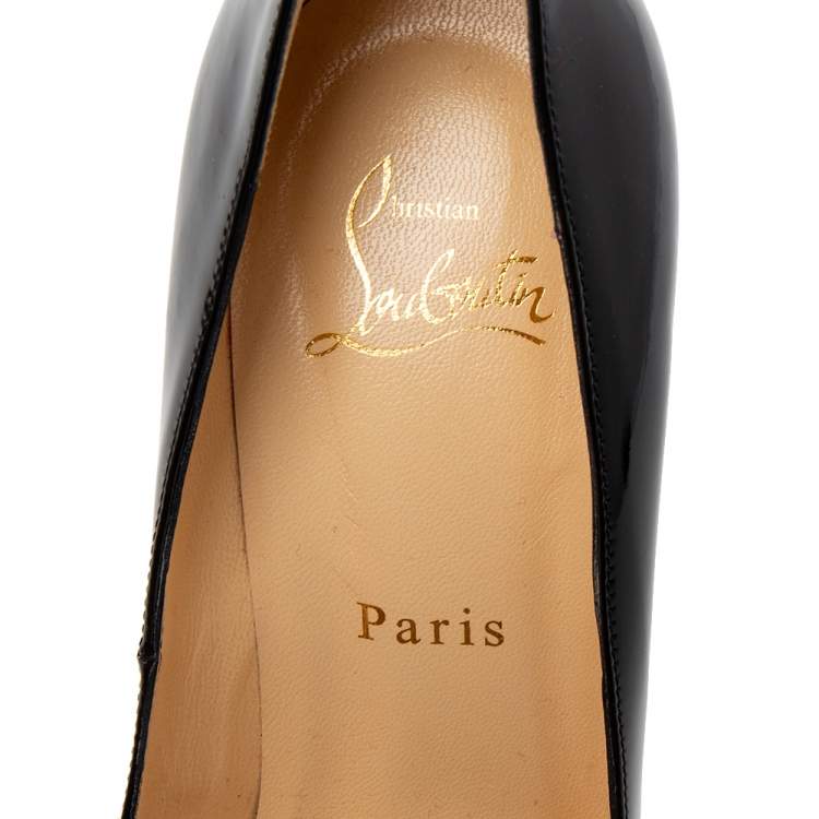 Pre Owned Christian Louboutin Black Patent Leather Pigalle Pumps Size 38.5 
