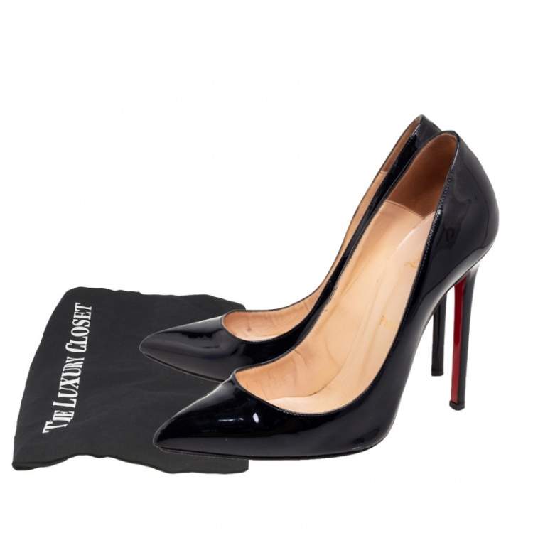 Pre Owned Christian Louboutin Black Patent Leather Pigalle Pumps Size 40
