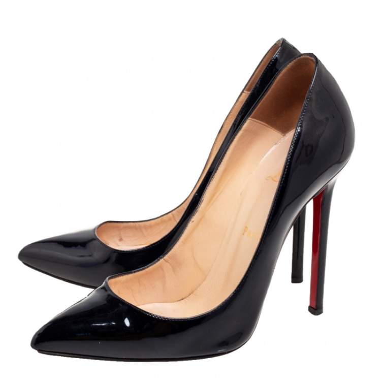 Pre Owned Christian Louboutin Black Patent Leather Pigalle Pumps Size 40