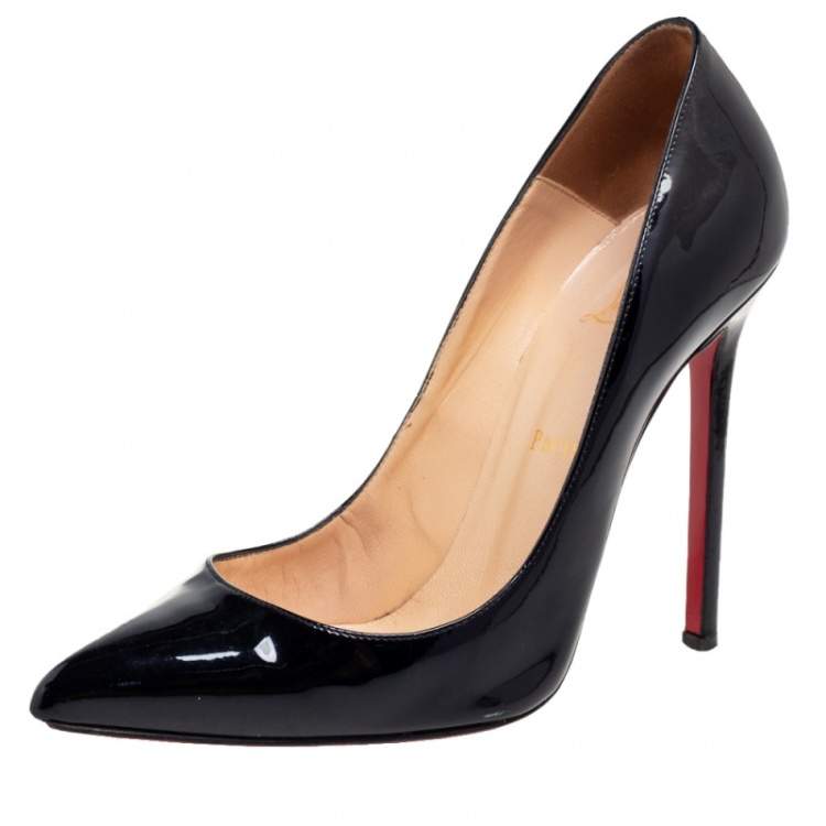 Pre Owned Christian Louboutin Black Patent Leather Pigalle Pumps Size 40