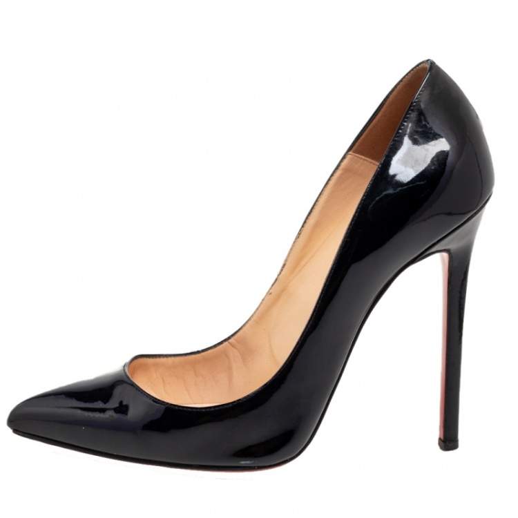 Pre Owned Christian Louboutin Black Patent Leather Pigalle Pumps Size 40