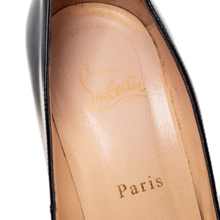 Pre Owned Christian Louboutin Black Patent Leather Pigalle Pumps Size 40