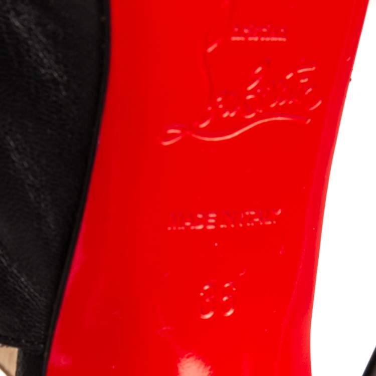 Pre Owned Christian Louboutin Black Leather Corsita Booties Size 36