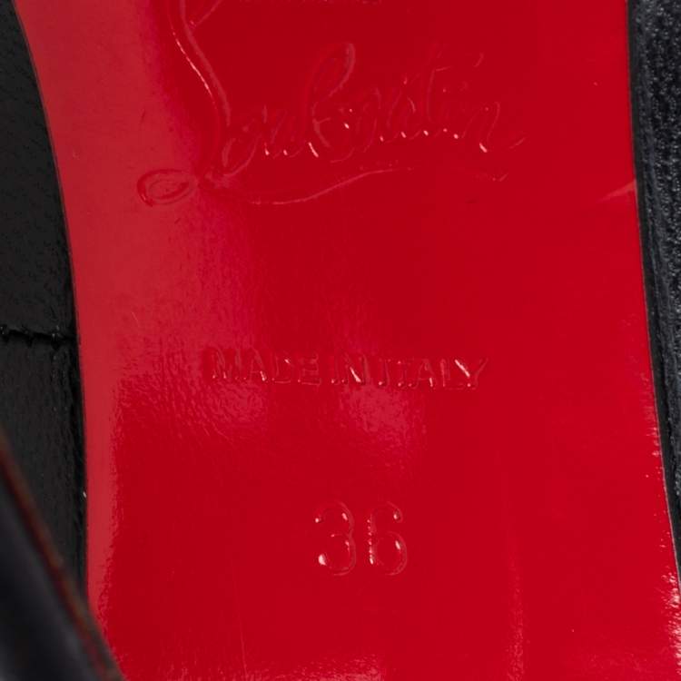 مملوكة مسبقًا Christian Louboutin Black Leather Gortik Ankle Booties Size 36