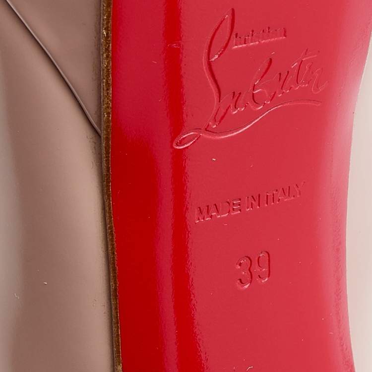 Pre Owned Christian Louboutin Beige Leather Bianca Platform Pumps Size 39