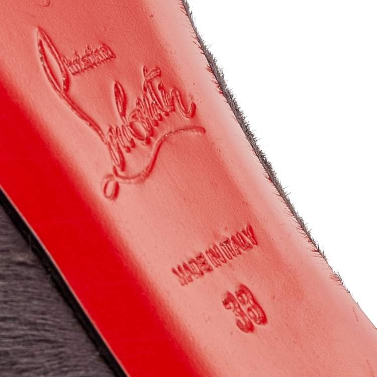 Pre Owned Christian Louboutin Multicolor Calf Hair And Suede Spiked Malabar Hill Ballet Flats Size 38