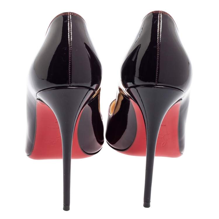 Pre Owned Christian Louboutin Two-Tone Patent Leather So Kate Pumps Size 38