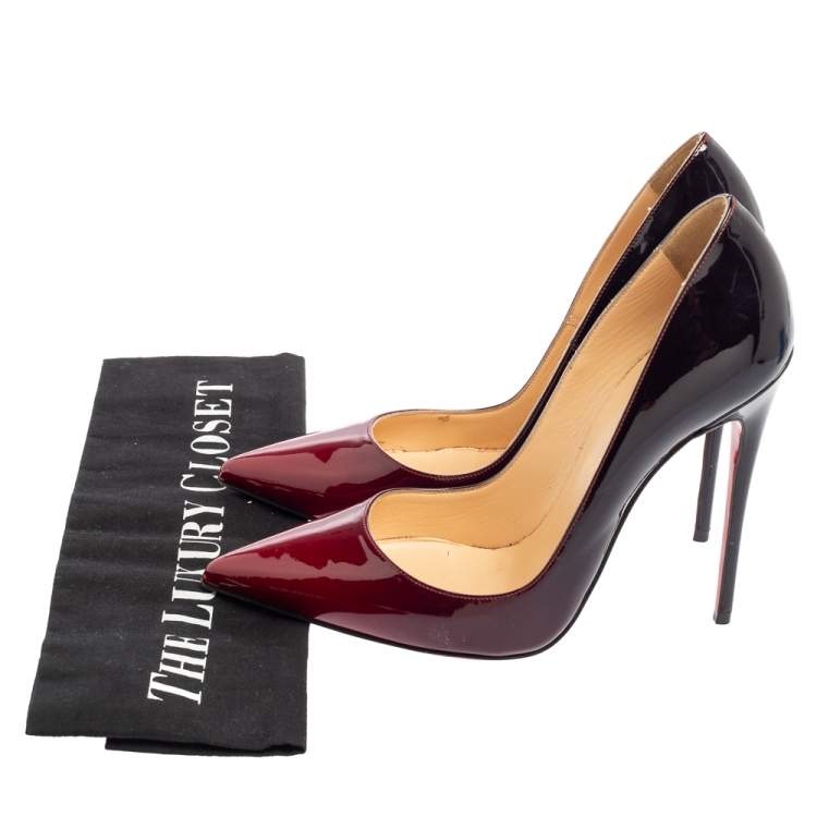 Pre Owned Christian Louboutin Two-Tone Patent Leather So Kate Pumps Size 38