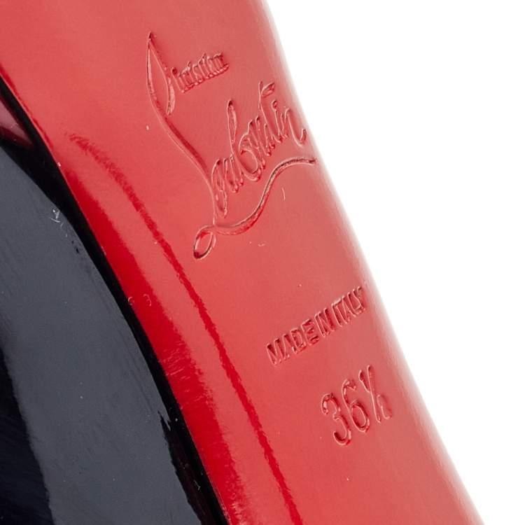 Pre Owned Christian Louboutin  Patent Leather Pointed Toe Pumps Size 36.5