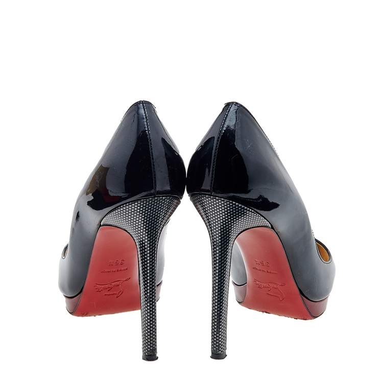 Pre Owned Christian Louboutin  Patent Leather Pointed Toe Pumps Size 36.5