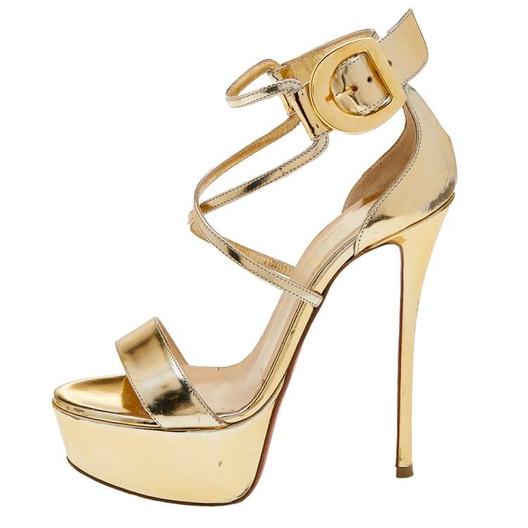 Leather sandals Christian Louboutin Gold size 36 EU in Leather - 25275288