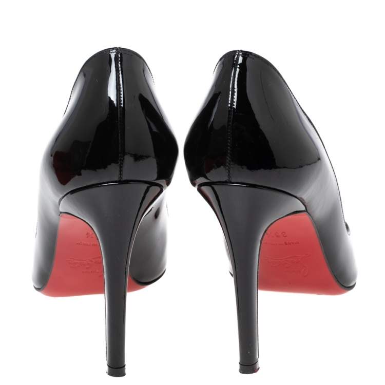 Pre Owned Christian Louboutin Black Patent Leather Pigalle Pumps Size 36.5
