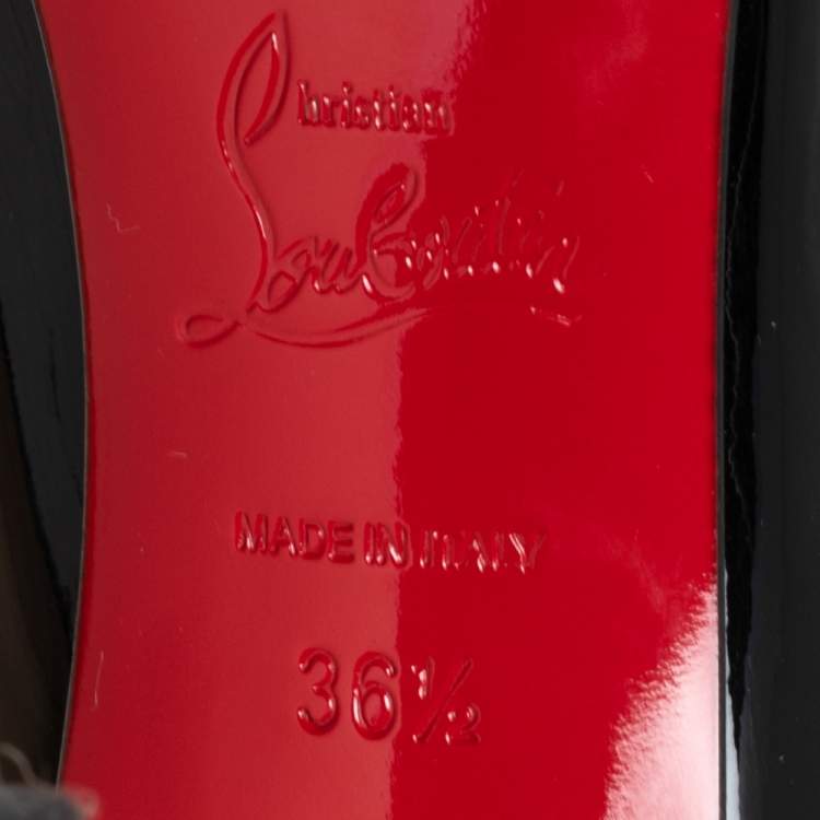 Pre Owned Christian Louboutin Black Patent Leather Pigalle Pumps Size 36.5
