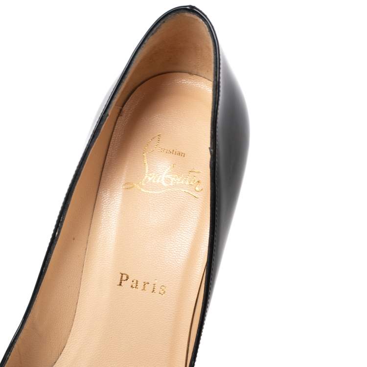 Pre Owned Christian Louboutin Black Patent Leather Pigalle Pumps Size 36.5